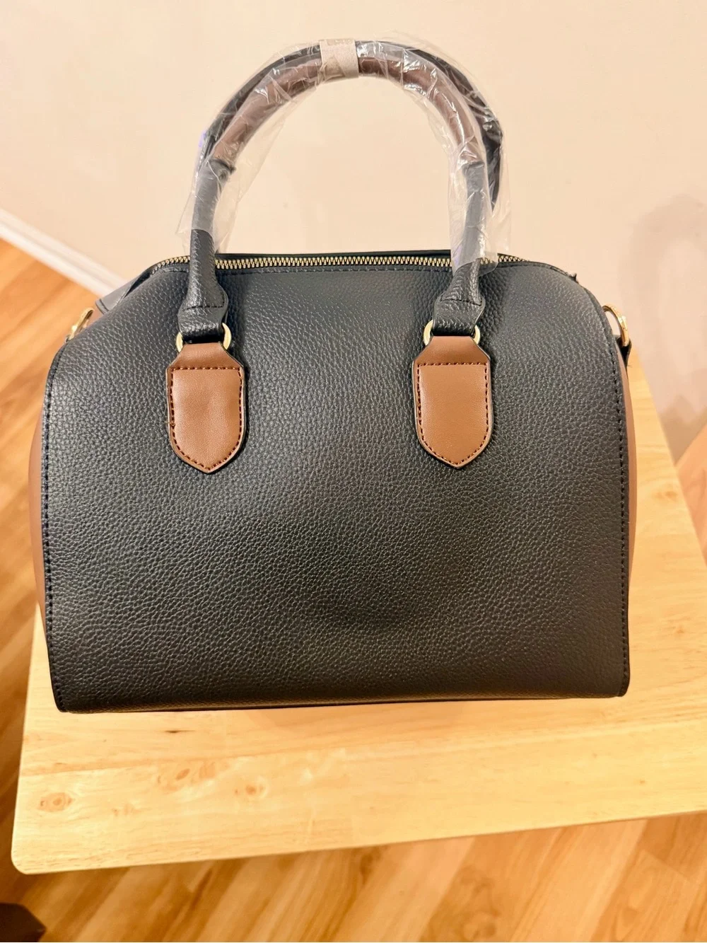 Adrienne Vittadini Domed Satchel Black Gray Brown NWT $190